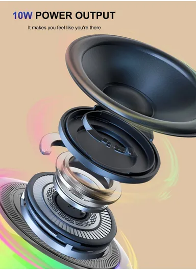 2" Portable Bluetooth Speaker Stereo HiFi Subwoofer Wireless Speaker with Aux TF Card &amp; FM Radio Support ZQS-L05 - Red