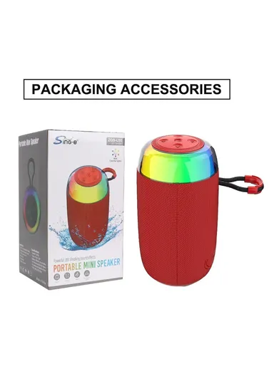 2" Portable Bluetooth Speaker Stereo HiFi Subwoofer Wireless Speaker with Aux TF Card &amp; FM Radio Support ZQS-L05 - Red