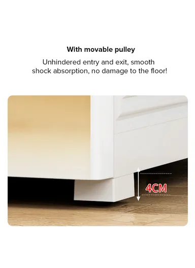 5-Tier 4 Big &amp; 2 Small Lockable Drawers Giraffe &amp; Bear Design Children's Plastic Storage Cabinet with Wheel Legs, Multi-Use Bedroom Cabinet Organizer 5875 (W57 x D38 x H121)cm - White