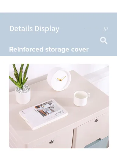 5-Tier 4 Big &amp; 2 Small Lockable Drawers Plastic Storage Cabinet with Wheel Legs, Multi-Use Bedroom Cabinet Organizer 5825 (W58 x D40 x H123.5)cm - Multicolor