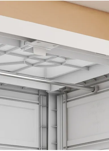 3-Tier 2 Big Drawers &amp; 2 Closet Door Cartoon Design Plastic Storage Cabinet with Wheel Legs, Multi-Use Bedroom Cabinet Organizer 505237 (W50 x D40 x H122)cm - White &amp; Grey