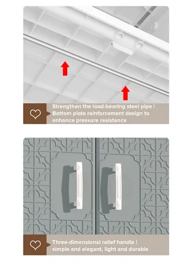 4-Layer 4 Medium Drawers Stackable Plastic Storage Cabinet with 4-Closet Doors, Multi-Purpose Cabinet Organizer Storage 8575288a (W85 x D38 x H150)cm - White &amp; Brown