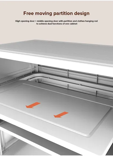 4-Layer 4 Medium Drawers Stackable Plastic Storage Cabinet with 4-Closet Doors, Multi-Purpose Cabinet Organizer Storage 8575288a (W85 x D38 x H150)cm - White &amp; Brown