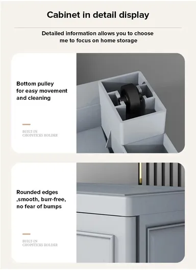 5-Tier 5 Small &amp; 2 Big Drawers Stackable Plastic Storage Cabinet with 2-Closet Doors, Multi-Purpose Cabinet Organizer Storage 86230 (W86 x D37 x H108)cm - White &amp; Gold