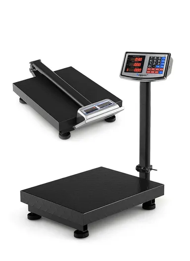 150Kg Foldable Double-Sided LED Display Electric Platform Scale, 4V Rechargeable Heavy Duty Scale with Power Switch SC-1 (L40 x W30 x H60)cm