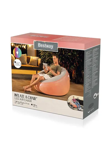 Inflatable Chair, Outdoor Armchair with LED Lights 75086 102x97x70cm 