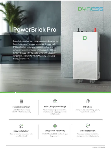 14.336kWh 280Ah Higher Efficient Lithium Iron Phosphate Battery with Built-in Fire Extinguisher, WlFl, Wheels &amp; 8000 Cycle PowerBrick (W43.5 x D23.3 x H85.7)cm