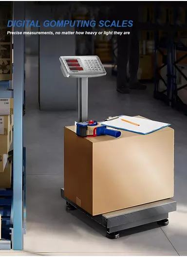 150Kg Foldable Double-Sided LED Display Electric Platform Scale, 6V Rechargeable Heavy Duty Scale with Power Switch SC-5 (L40 x W30 x H70)cm - with Support Bracket