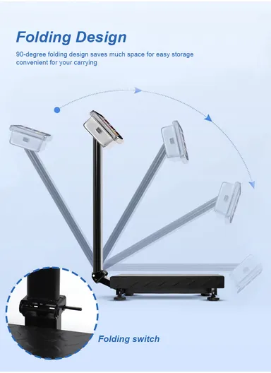 150Kg Foldable Double-Sided LED Display Electric Platform Scale, 6V Rechargeable Heavy Duty Scale with Power Switch SC-5 (L40 x W30 x H70)cm - with Support Bracket