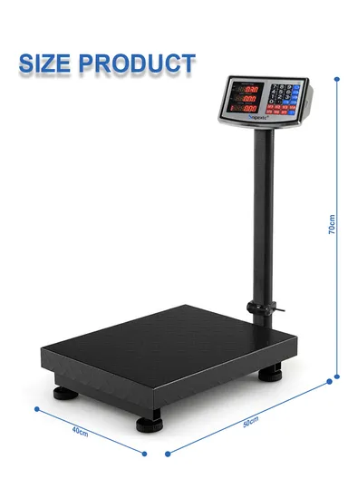 200Kg Foldable Double-Sided LED Display Electric Platform Scale, 4V Rechargeable Heavy Duty Scale with Power Switch SC-2 (L50 x W40 x H70)cm