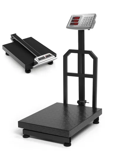 300Kg Foldable Double-Sided LED Display Electric Platform Scale, 6V Rechargeable Heavy Duty Scale with Power Switch SC-7 (L50 x W40 x H70)cm - with Support Bracket