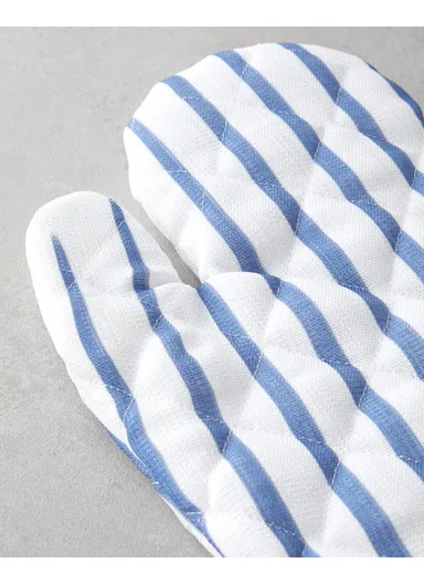 Edenic Polyester 2 Piece Kitchen Set 17x30 cm + 20x20 cm White - Navy Blue