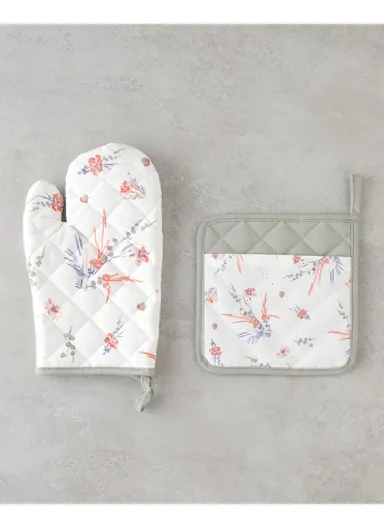 Chimera Polyester 2 Piece Kitchen Set 17x30 cm + 20x20 cm Green