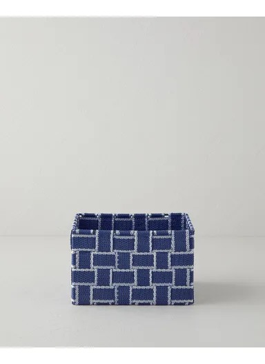 Shine Basket 17x17x10 Navy Blue