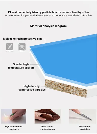 120cm 2-People Modern Design Office Staff Desk, Melamine Board &amp; Iron Frame Workstation Desk with Storage Cabinets 8212 (W120 x D120 x H75)cm