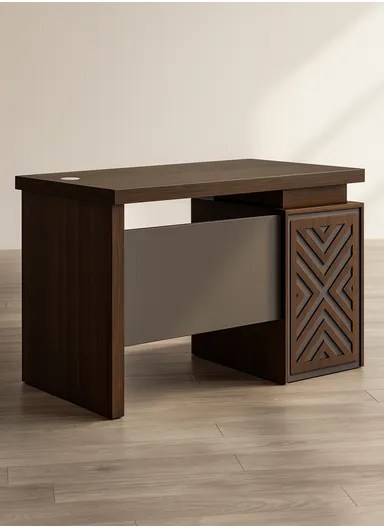 120cm Small Design Office Desk with Drawer Storage, Melamine Board Office Desk BC2464 (W120 x D60 x H76)cm