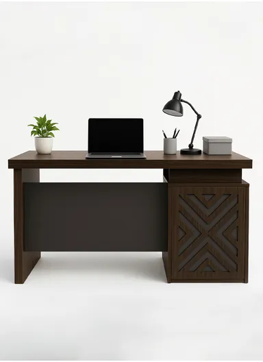 120cm Small Design Office Desk with Drawer Storage, Melamine Board Office Desk BC2464 (W120 x D60 x H76)cm