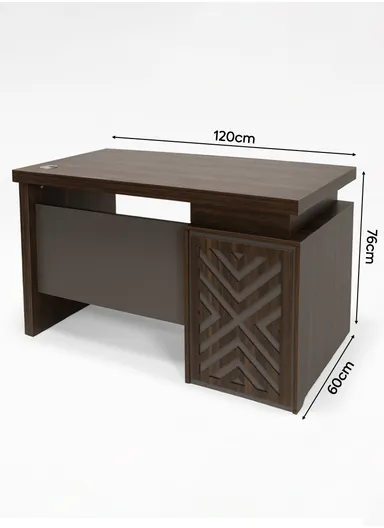 120cm Small Design Office Desk with Drawer Storage, Melamine Board Office Desk BC2464 (W120 x D60 x H76)cm