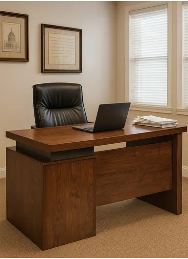 120cm Small Design Office Desk with Drawer Storage, Melamine Board Office Desk BC2467 (W120 x D60 x H75)cm