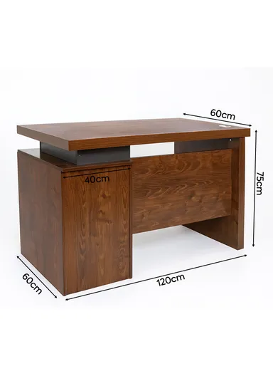 120cm Small Design Office Desk with Drawer Storage, Melamine Board Office Desk BC2467 (W120 x D60 x H75)cm
