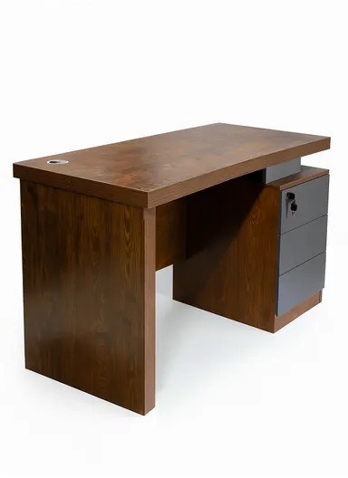 120cm Small Design Office Desk with Drawer Storage, Melamine Board Office Desk BC2467 (W120 x D60 x H75)cm