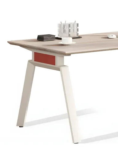 180cm L-Shape Simple Modern Office Desk with 3-Tier Side Cabinet, Iron Frame Executive Artificial Wood Office Desk 571818 (W180 x D80 x H76)cm