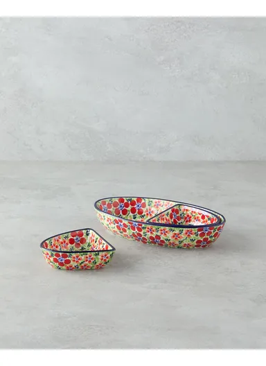 Botanic Appetizer Plate 3 Pieces Stoneware 23x12x4 cm Colorful