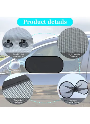 Car Rear Window Sunshade with Suction Cup, Sun UV Rays Protection for Car Back Window (L50 x W100)cm