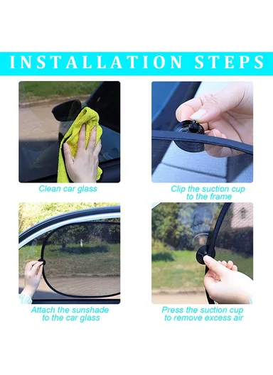 Car Rear Window Sunshade with Suction Cup, Sun UV Rays Protection for Car Back Window (L50 x W100)cm