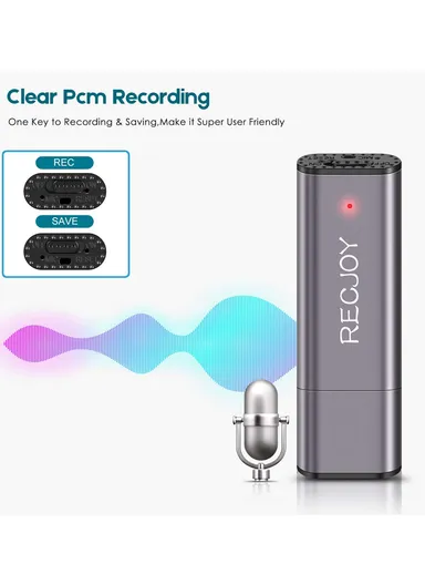 Tecnolux Mini Digital USB Voice Recorder for Lectures &amp; Meetings 32GB Rechargeable