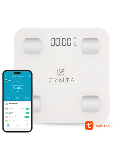 Smart Digital B Body Weight scale, Accurate Fat Percentage, Bluetooth Body Fat Scale with BMI Muscle Mass - White 