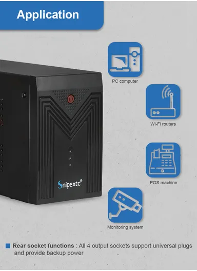 2000VA Sinewave &amp; Squarewave UPS Battery Backup &amp; Surge Protector 10A Battery Power Supply, Dataline Protection