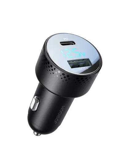 53W Dual-Port (A+C) Digital Display Car Charger JR-CCD01 - Black