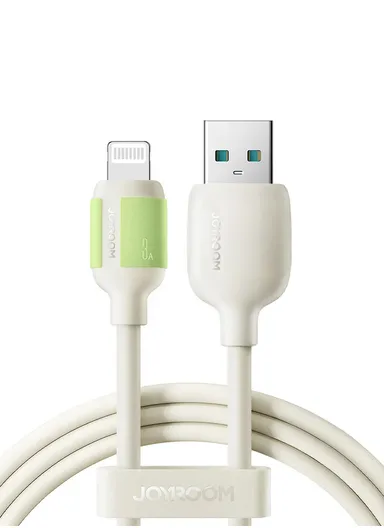 1.2m Fluorescent Series 3A Fast Charging Data Cable USB-A to Lightning S-A53 - Beige