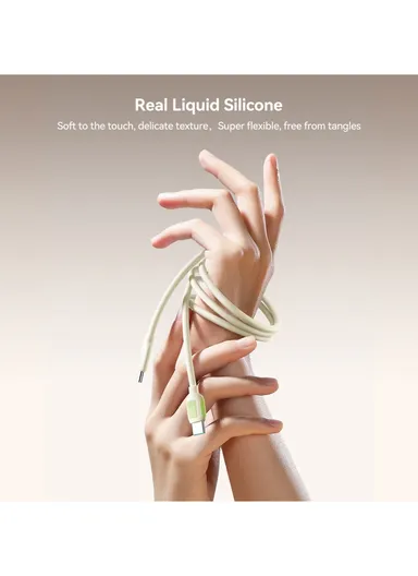 1.2m Fluorescent Series 3A Fast Charging Data Cable USB-A to Type-C S-A53 - Beige