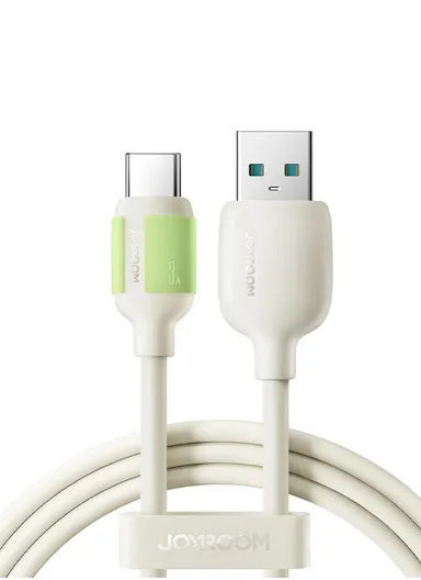 2m Fluorescent Series 3A Fast Charging Data Cable USB-A to Type-C S-A53 - Beige