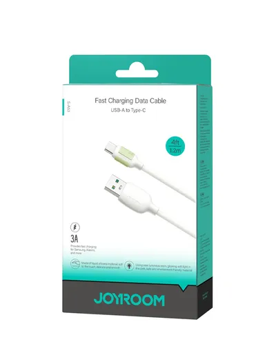 2m Fluorescent Series 3A Fast Charging Data Cable USB-A to Type-C S-A53 - Beige