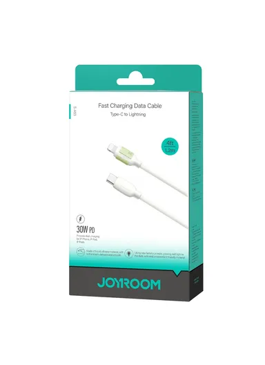 2m Fluorescent Series Fast Charging Data Cable Type-C to Lightning S-A53 - Beige
