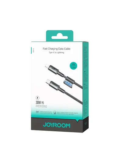 1.2m Unlimited Series 3A Fast Charging Data Cable Type-C to Lightning With Magnetic Clip S-A50 - Dark Gray