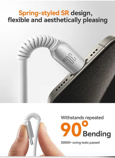 1.2m 30W Cutting-Edge Series Fast Charging Data Cable Type-C to Lightning S-A51 - Light Gray