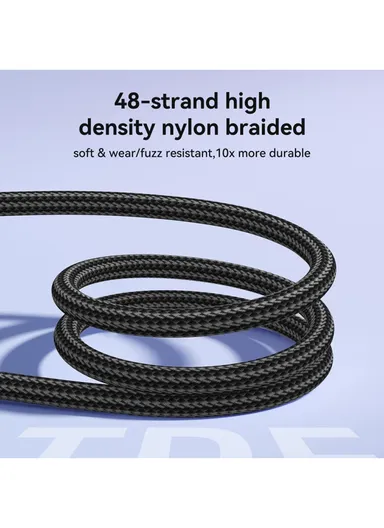 1.2m 30W Crystal-Clear Series 3A Fast Charging Data Cable (Type-C to Lightning) S-A42 - Black