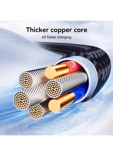 1.2m 30W Crystal-Clear Series 3A Fast Charging Data Cable (Type-C to Lightning) S-A42 - Black