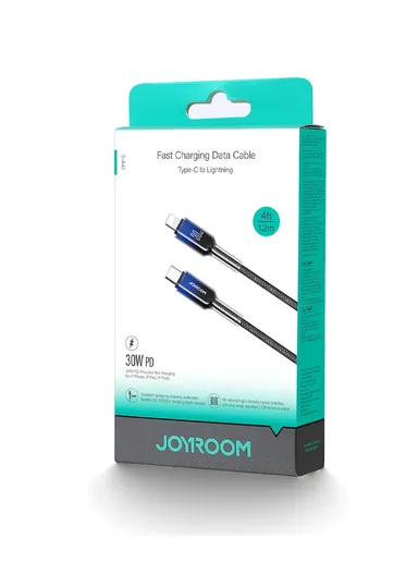 1.2m 30W Crystal-Clear Series 3A Fast Charging Data Cable (Type-C to Lightning) S-A42 - Black
