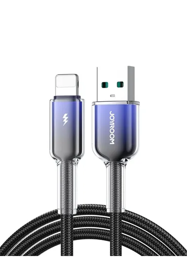 1.2m Crystal-Clear Series 3A Fast Charging Data Cable (USB-A to Lightning) S-A42 - Black