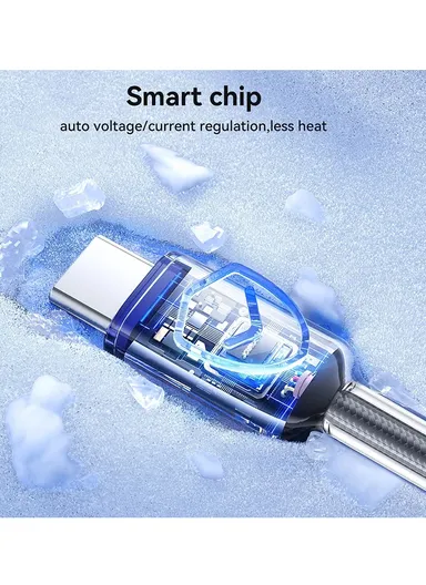 1.2m Crystal-Clear Series 3A Fast Charging Data Cable (USB-A to Lightning) S-A42 - Black