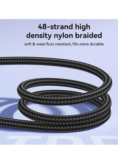 1.2m Crystal-Clear Series 3A Fast Charging Data Cable (USB-A to Lightning) S-A42 - Black