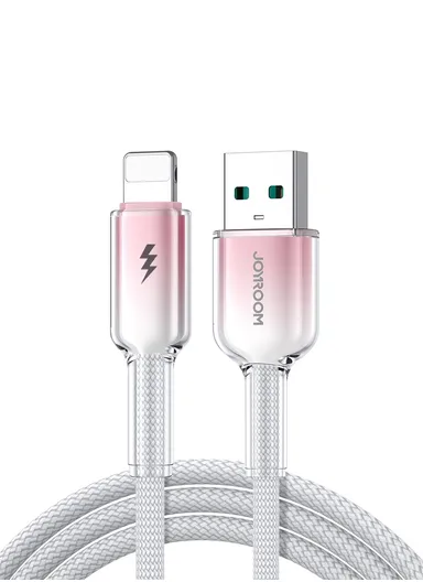 1.2m Crystal-Clear Series 3A Fast Charging Data Cable (USB-A to Lightning) S-A42 - White