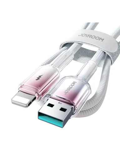1.2m Crystal-Clear Series 3A Fast Charging Data Cable (USB-A to Lightning) S-A42 - White