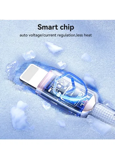 1.2m Crystal-Clear Series 3A Fast Charging Data Cable (USB-A to Lightning) S-A42 - White