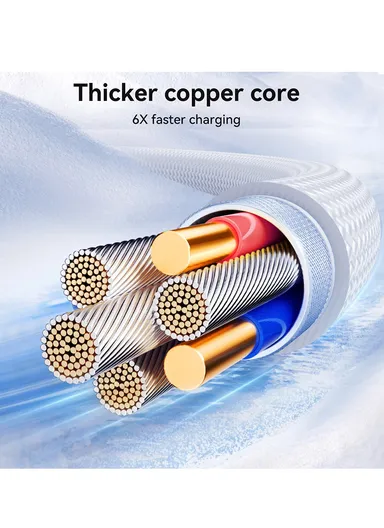 1.2m Crystal-Clear Series 3A Fast Charging Data Cable (USB-A to Lightning) S-A42 - White